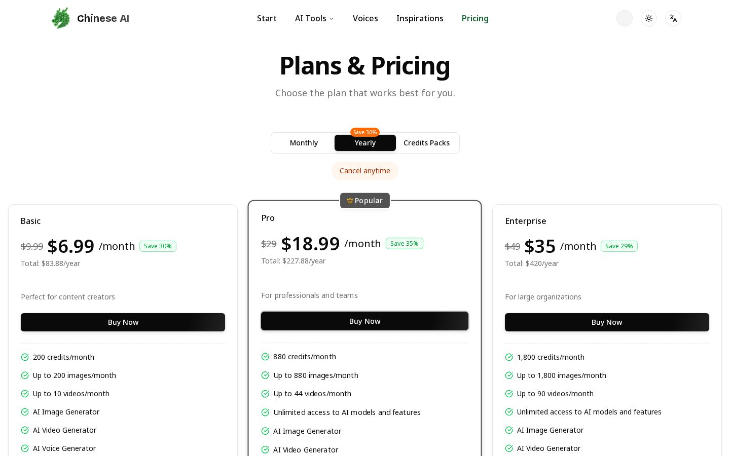 Chinese AI Pricing