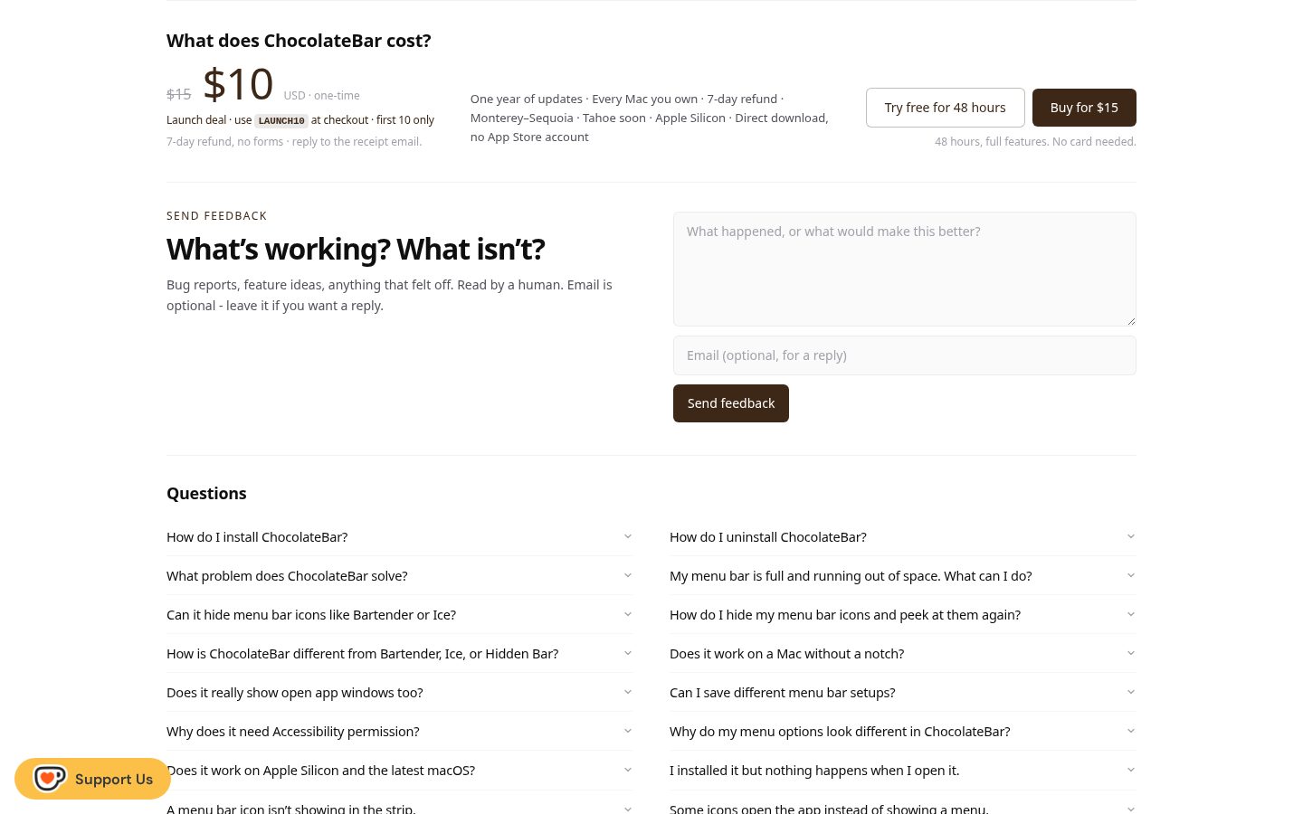 ChocolateBar Pricing