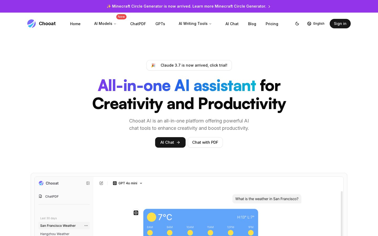 Chooat Homepage
