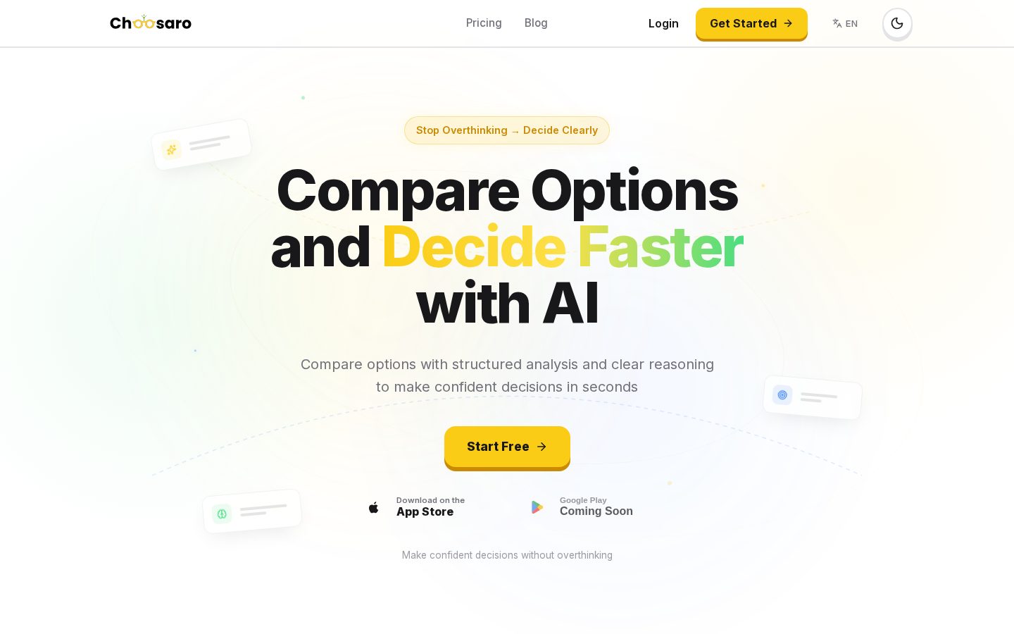 Choosaro Homepage