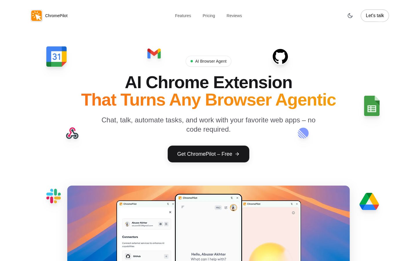 Chrome Pilot Homepage