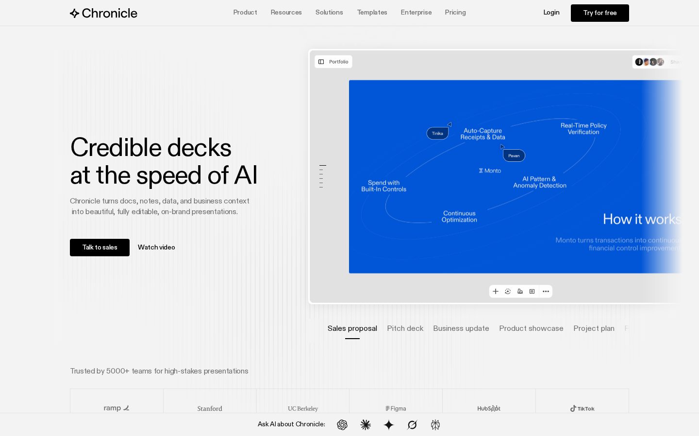 Chronicle 2.0 Homepage