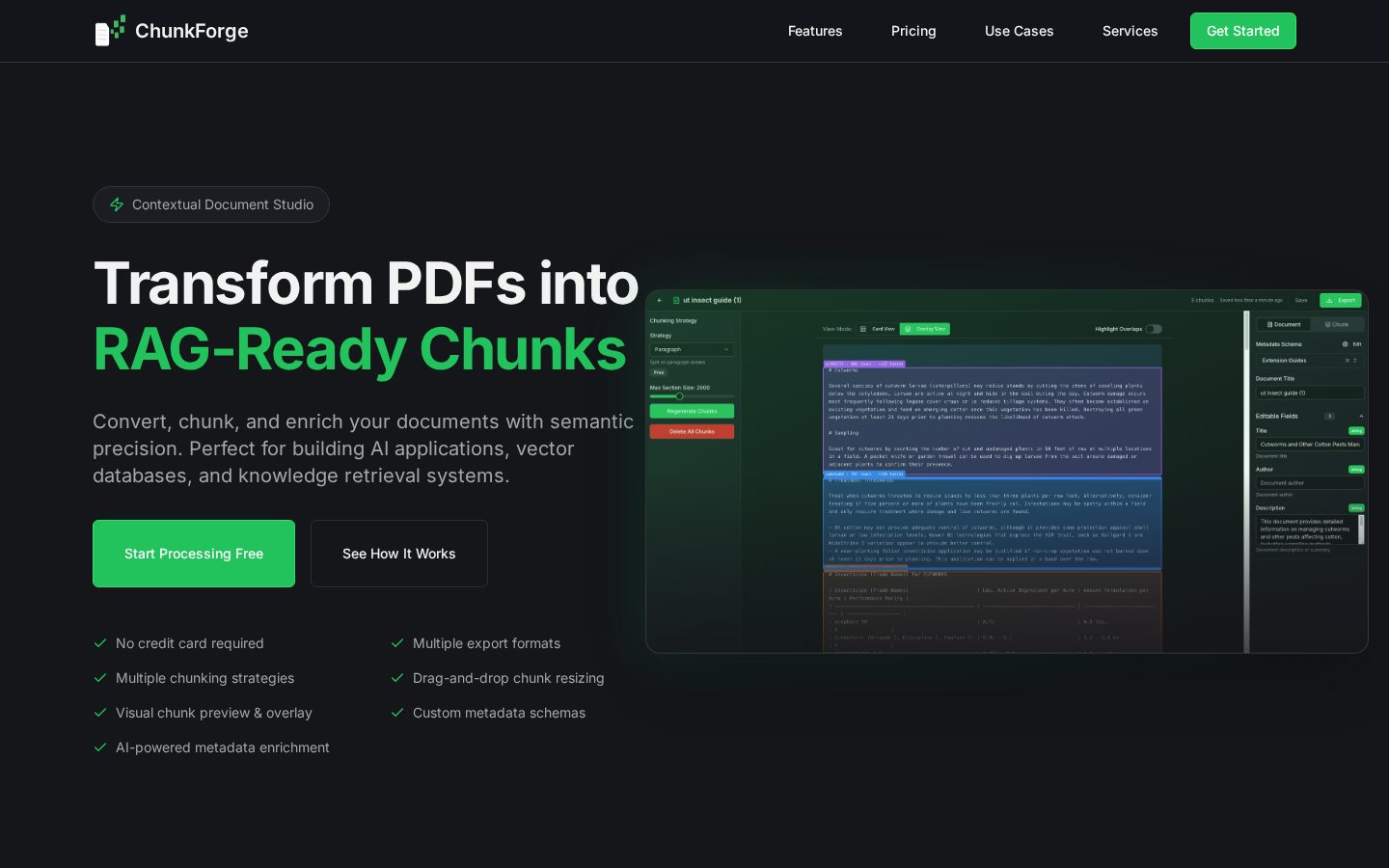 ChunkForge Homepage