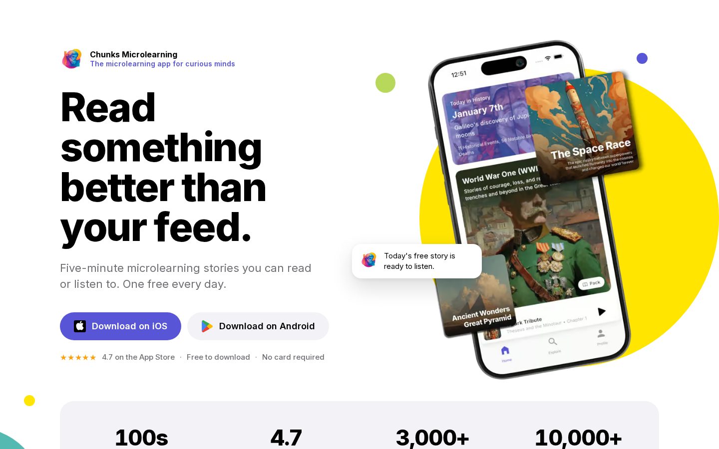 Chunks Microlearning Homepage