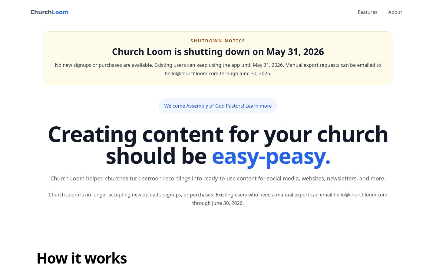 Church Loom Homepage