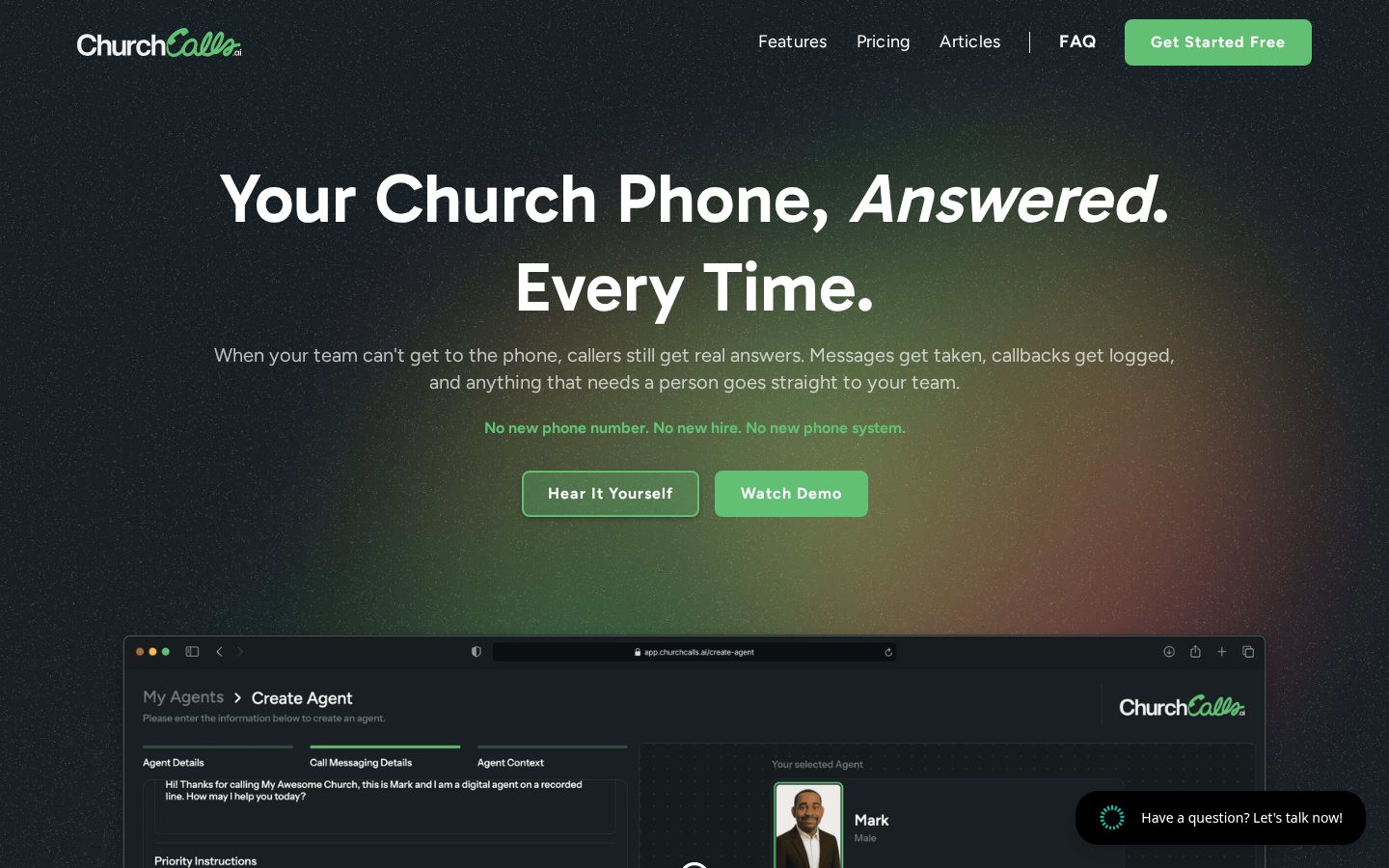 ChurchCalls.ai Homepage