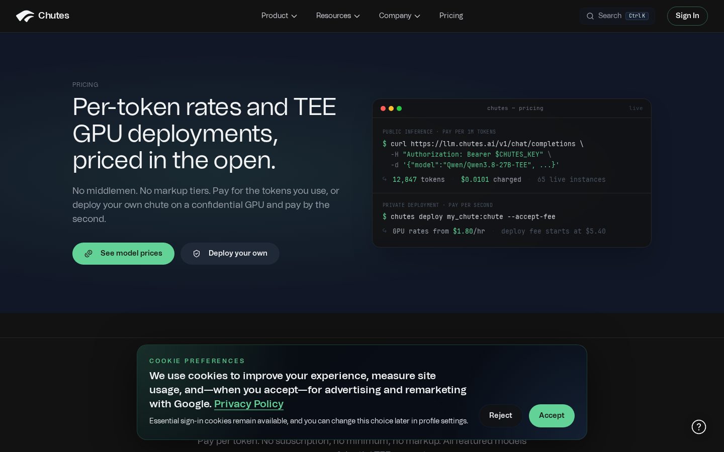Chutes AI Pricing