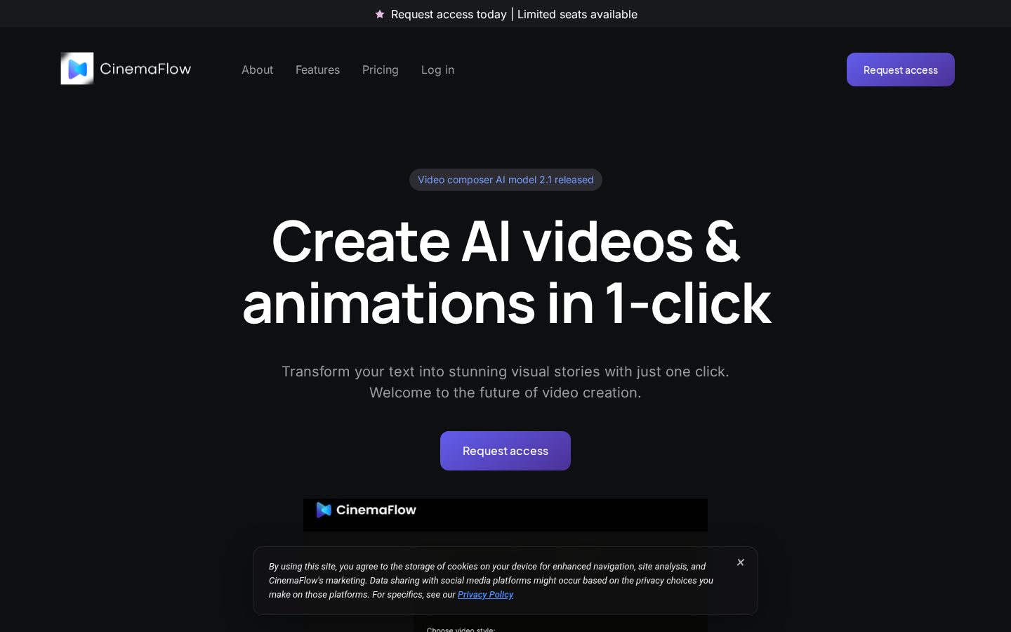 CinemaFlow AI Homepage