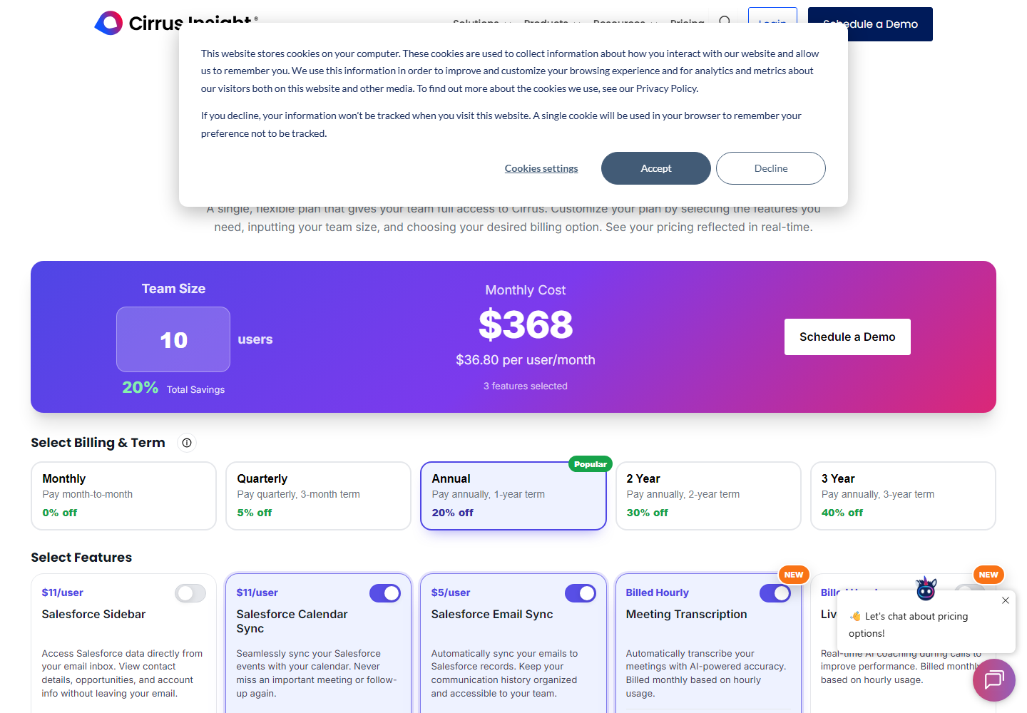 Cirrus Insight pricing