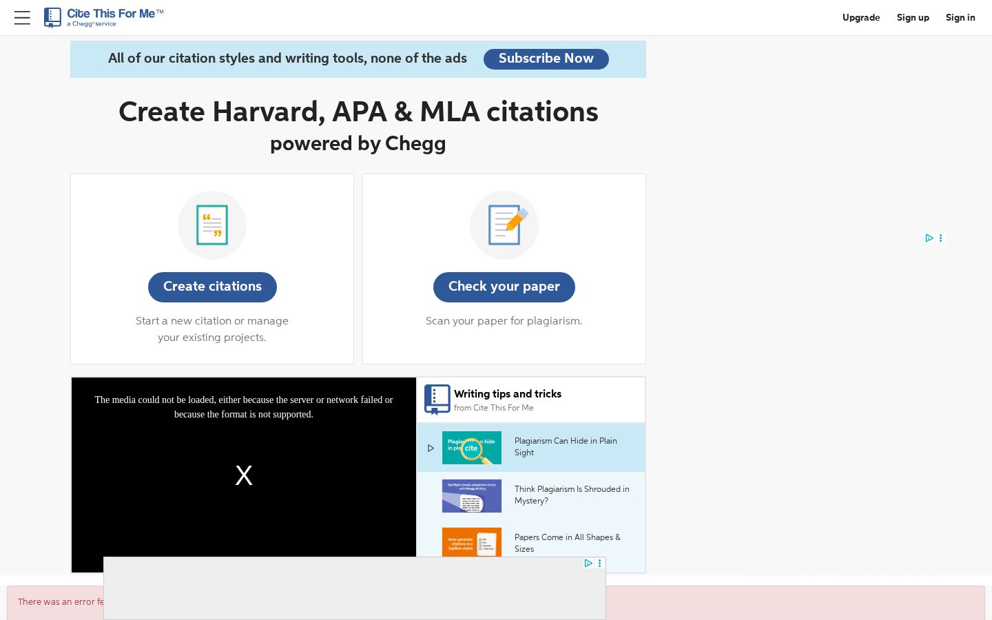 Cite This For Me Homepage