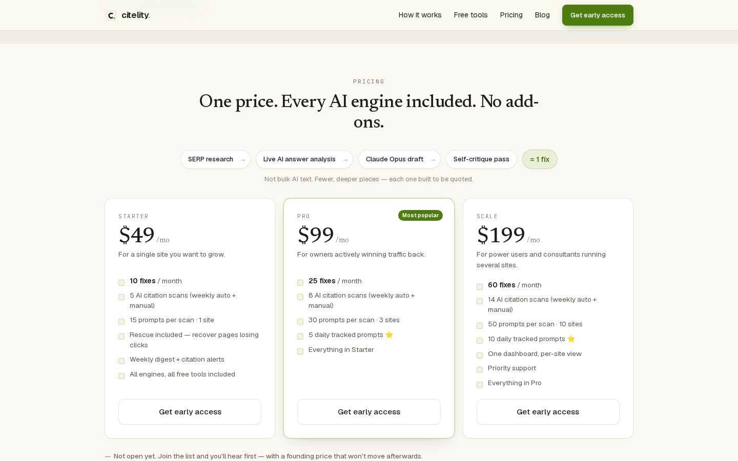 citelity Pricing