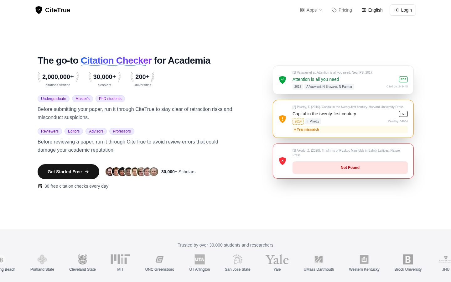 CiteTrue Homepage