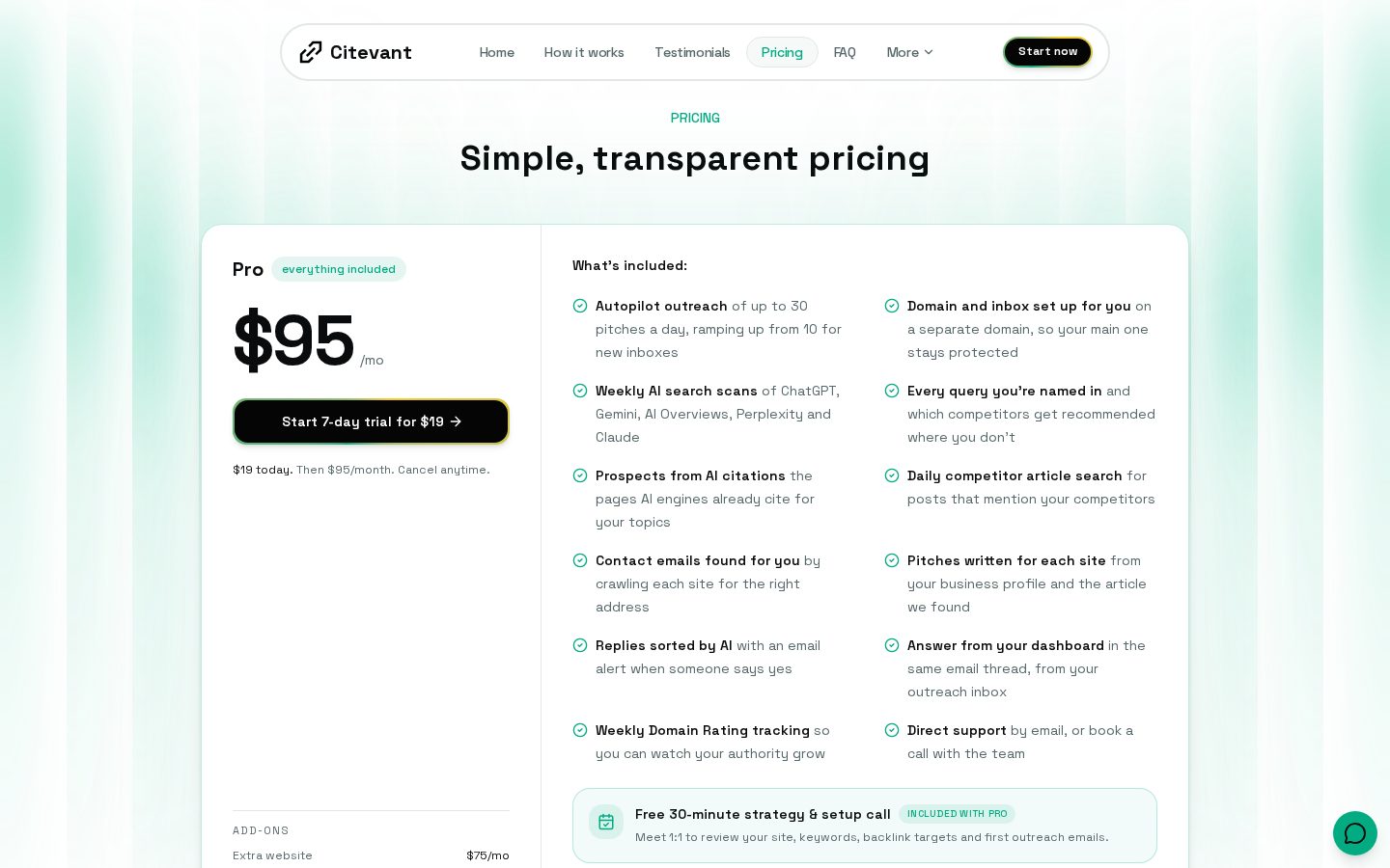 Citevant Pricing