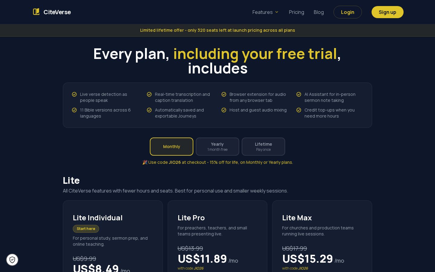 CiteVerse Pricing