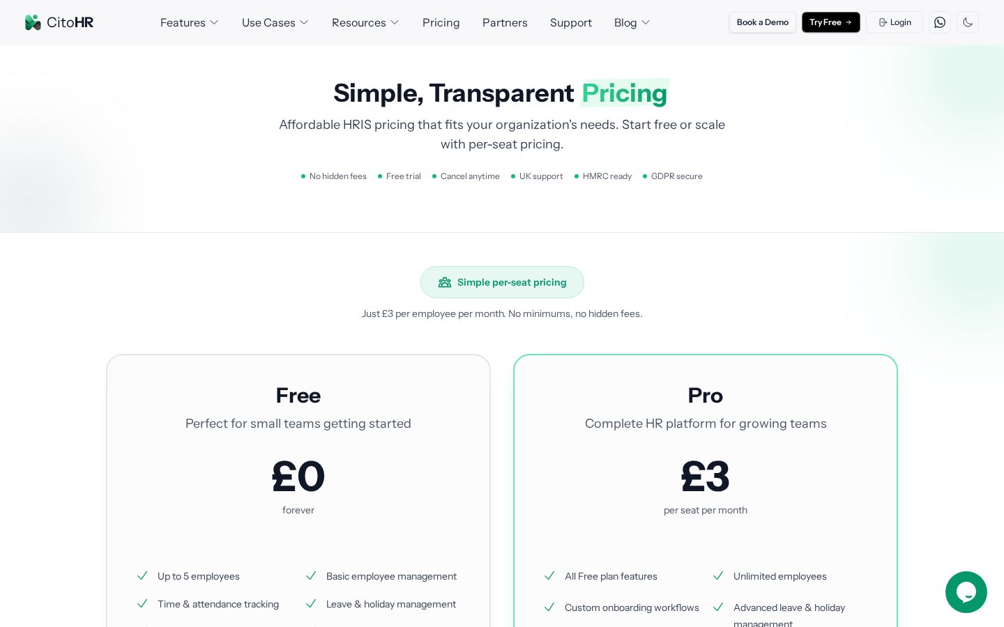 CitoHR Pricing