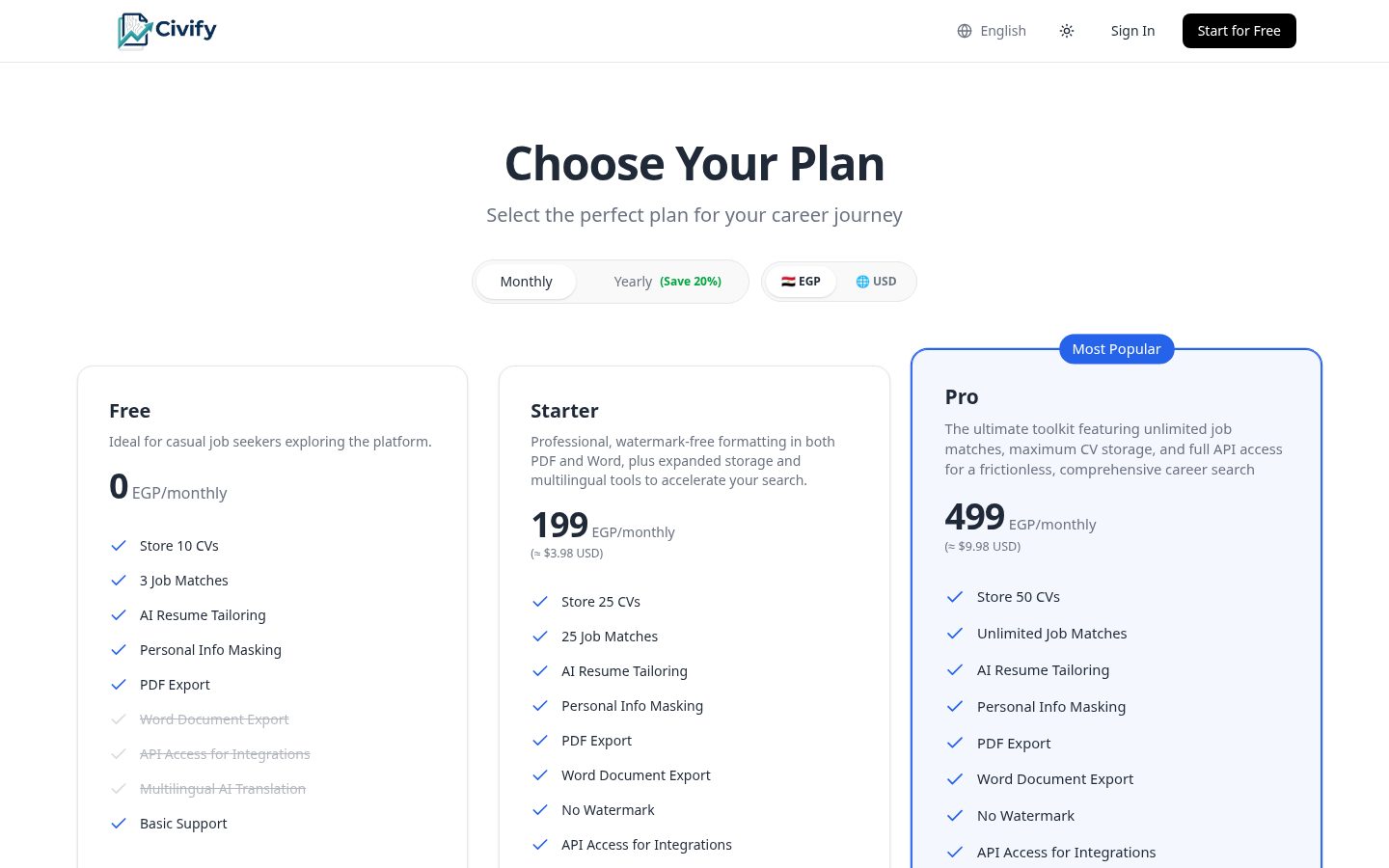 Civify Pricing