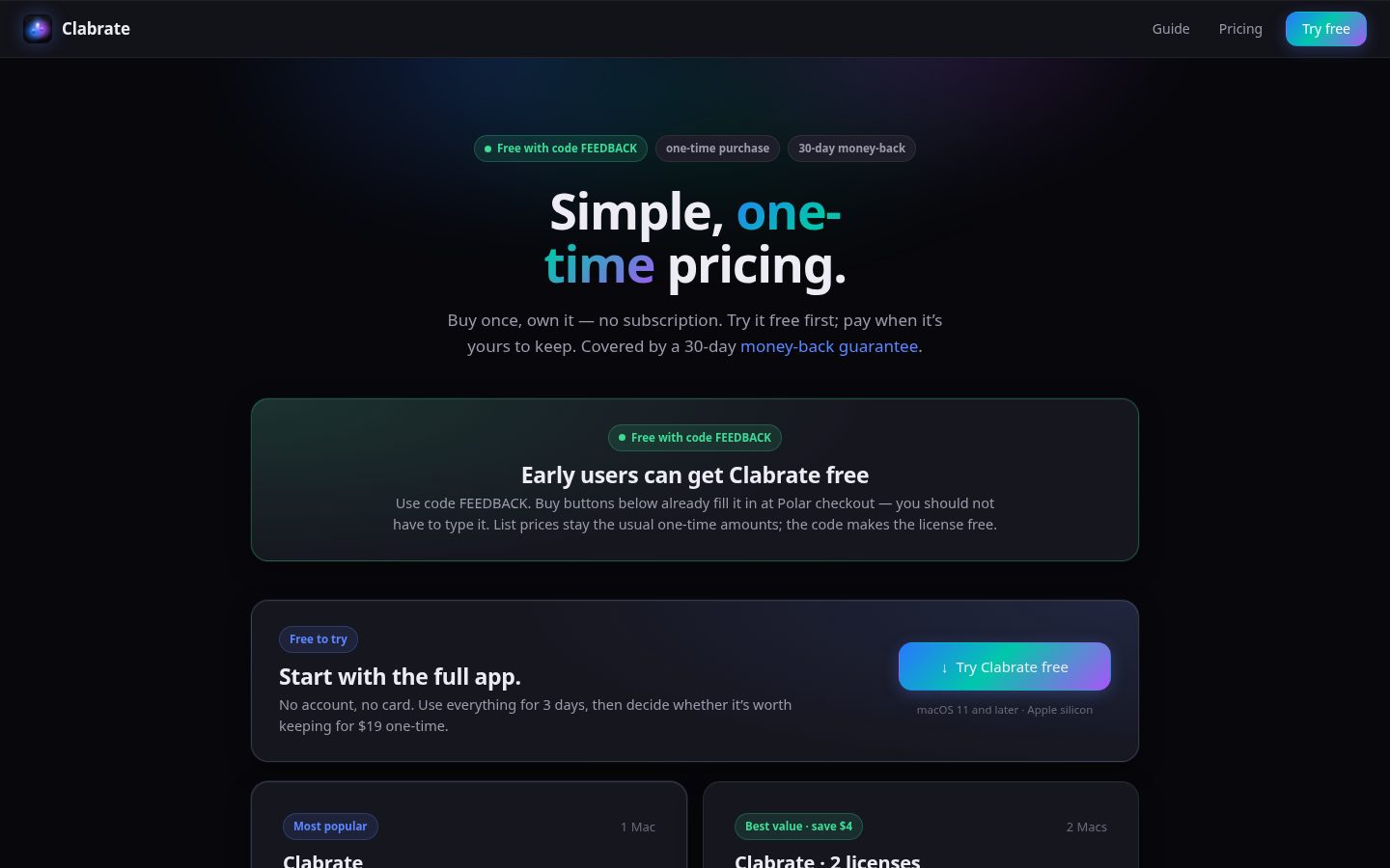Clabrate Pricing