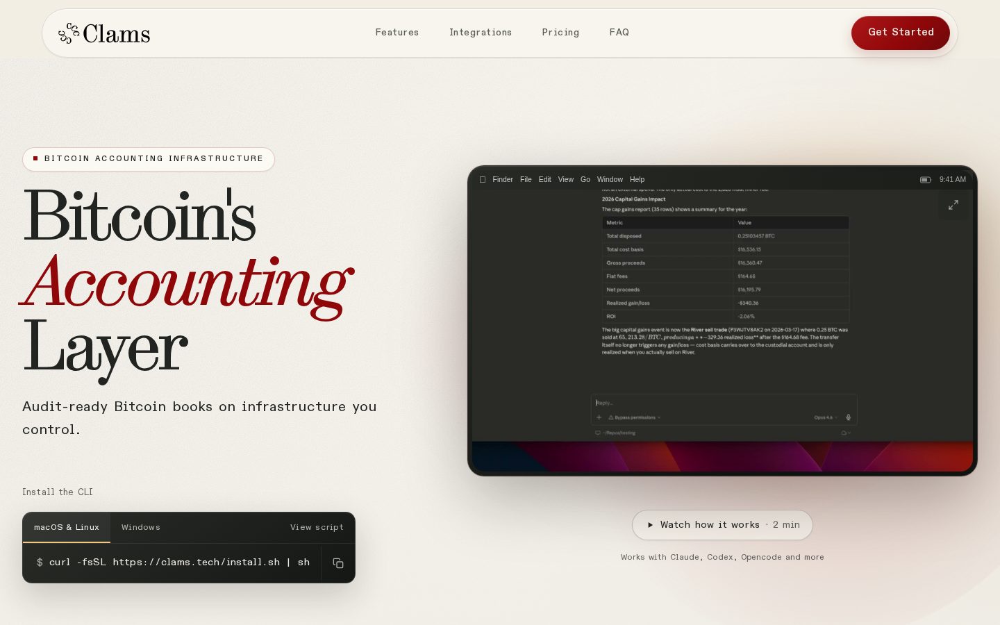 Clams Homepage