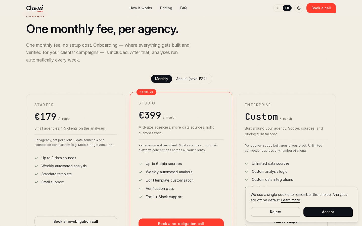 Clarai Pricing