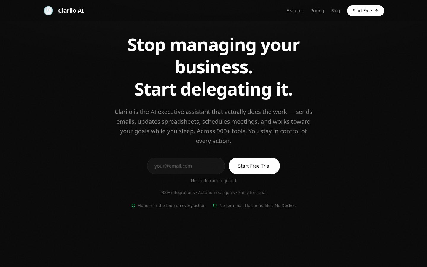 Clarilo AI Homepage