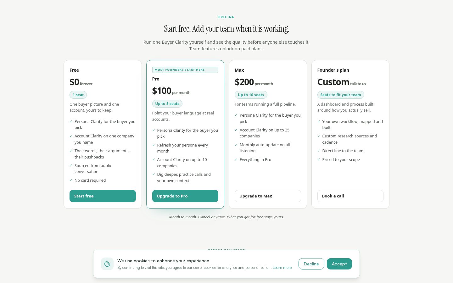 Clarity Stack Pricing