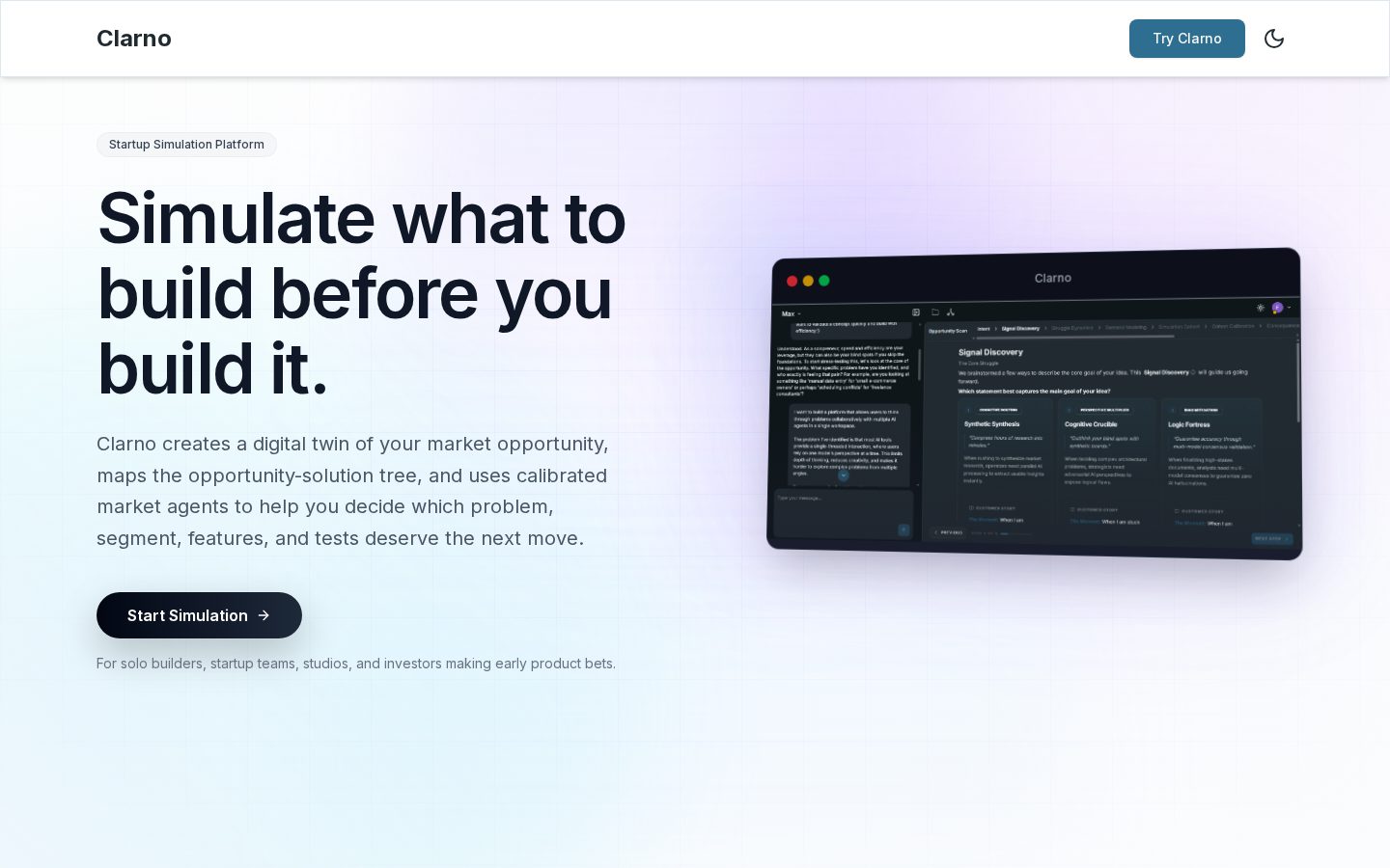 Clarno AI Homepage