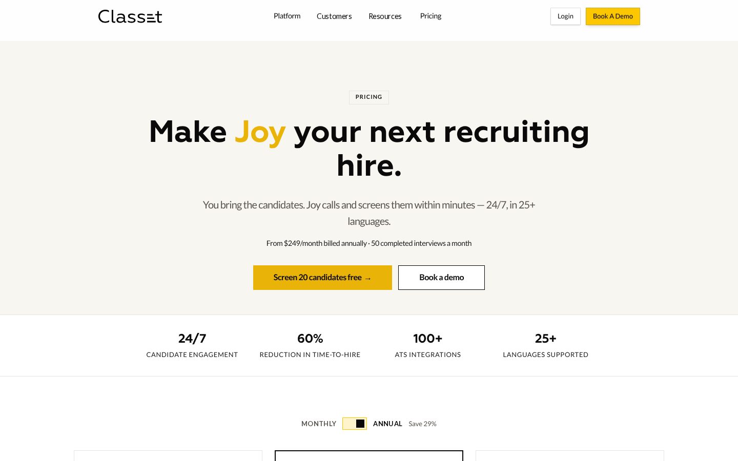classet Pricing