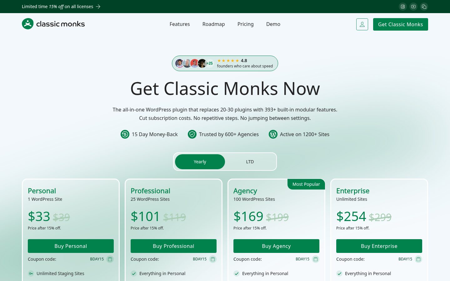 Classic Monks Pricing