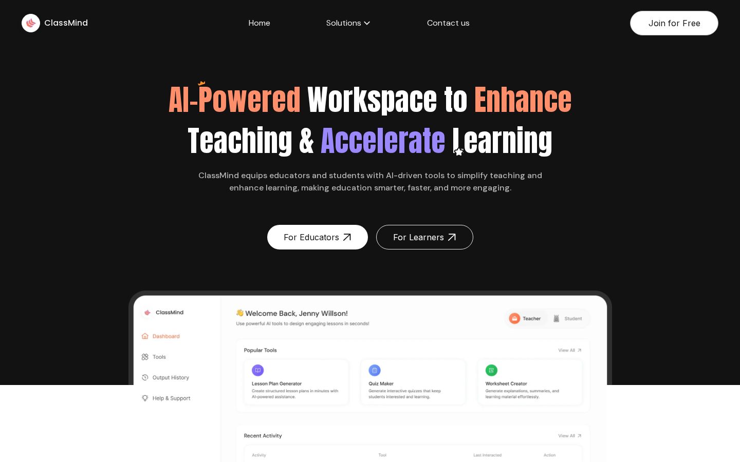 ClassMind Homepage