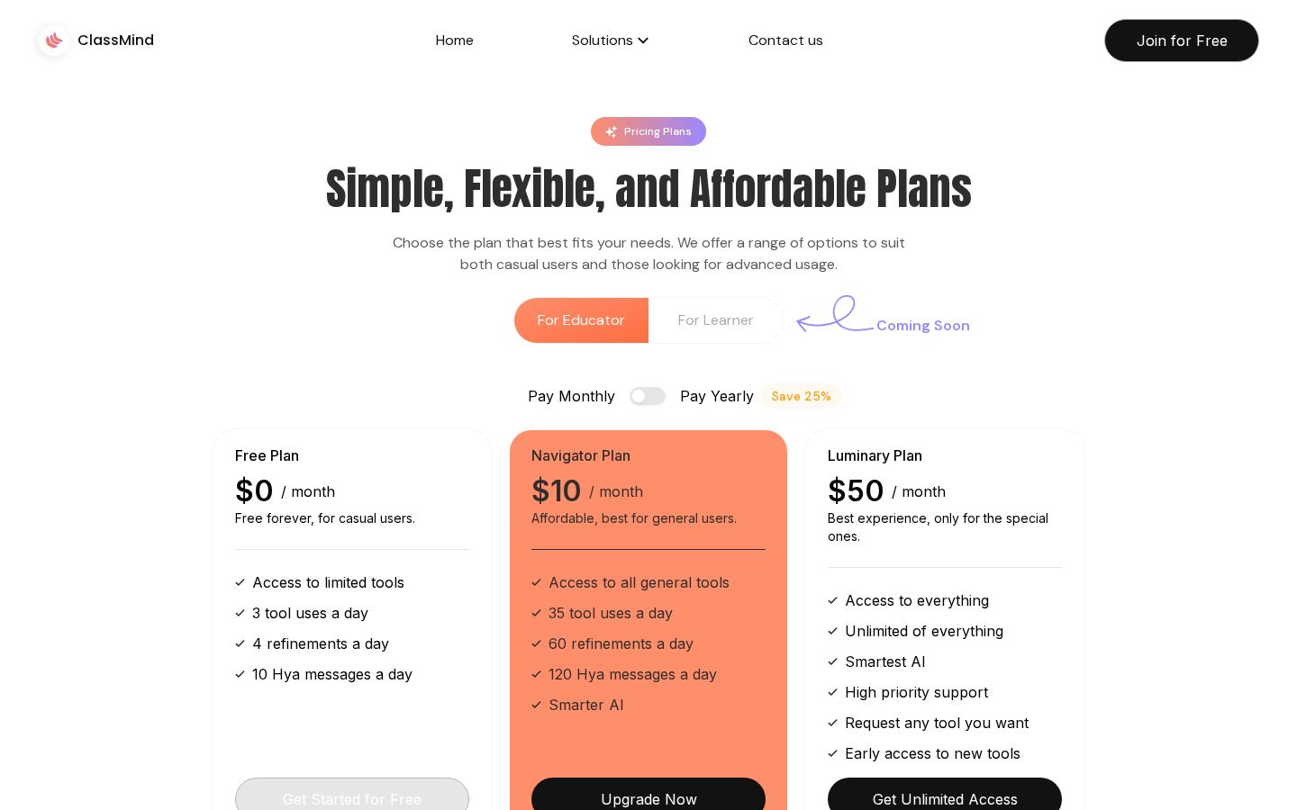 ClassMind Pricing