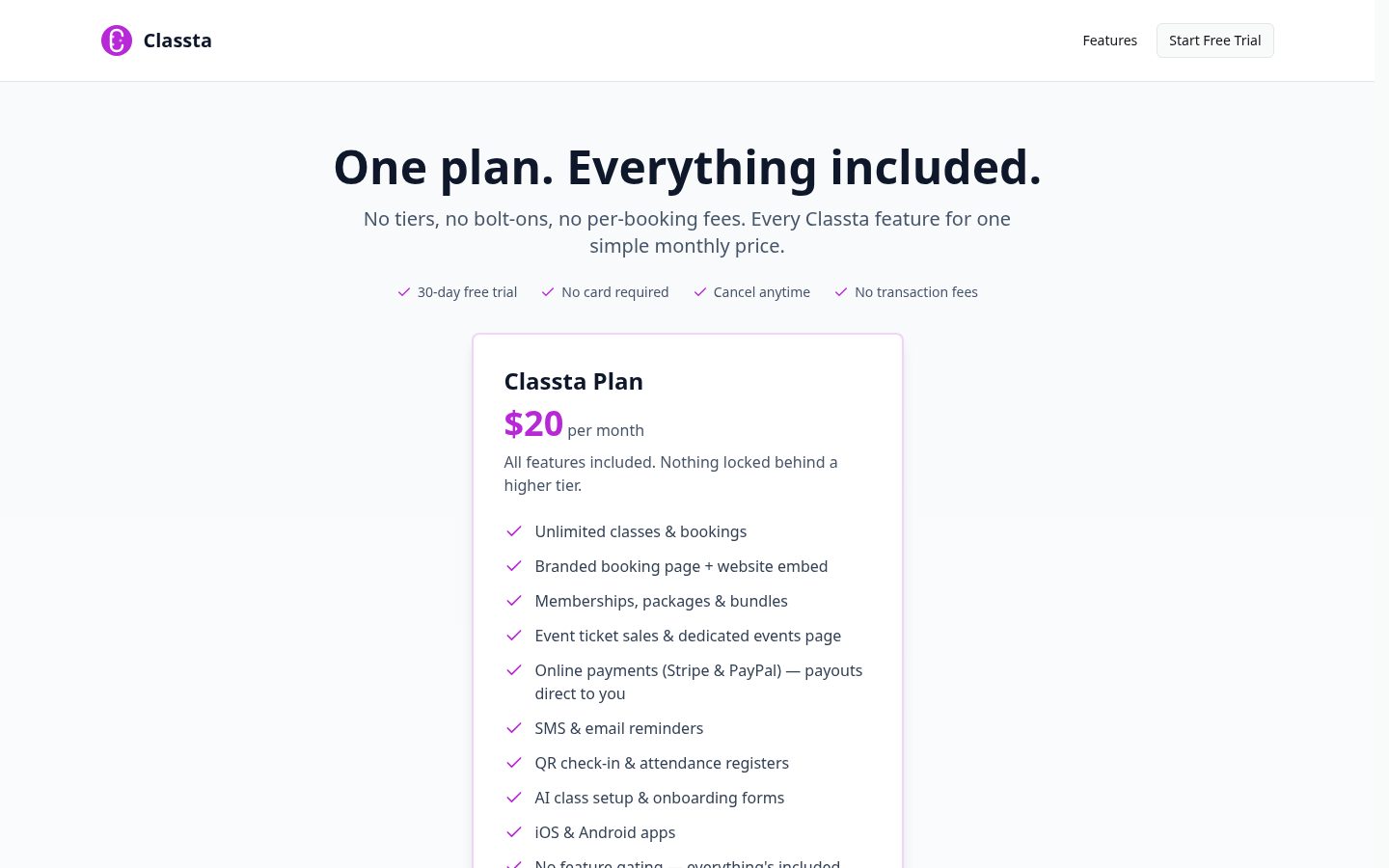 Classta Pricing