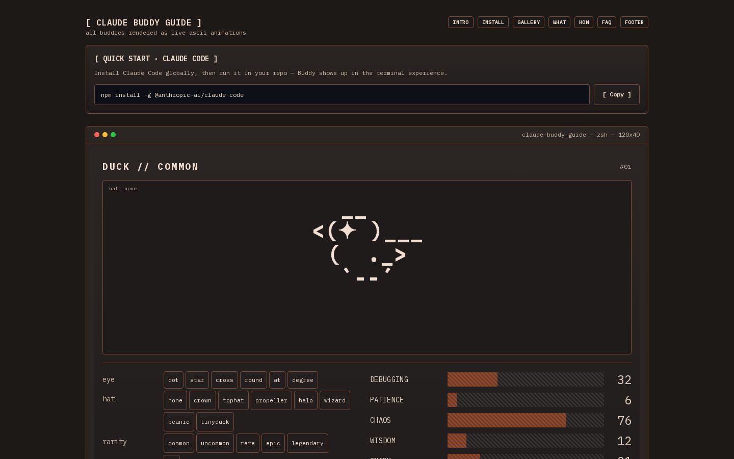 Claude Buddy Homepage