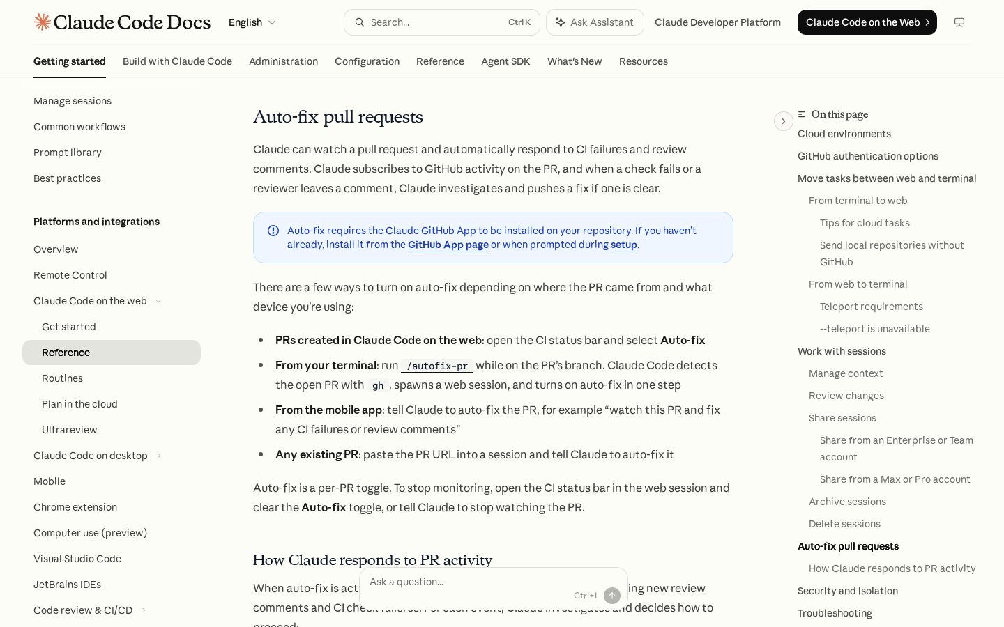 Claude Code auto-fix Homepage
