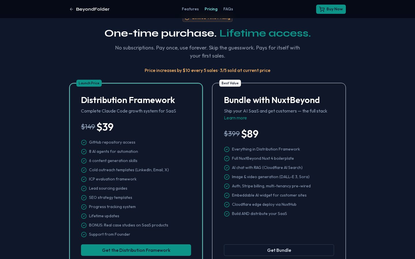 Claude Code Distribution Framework Pricing