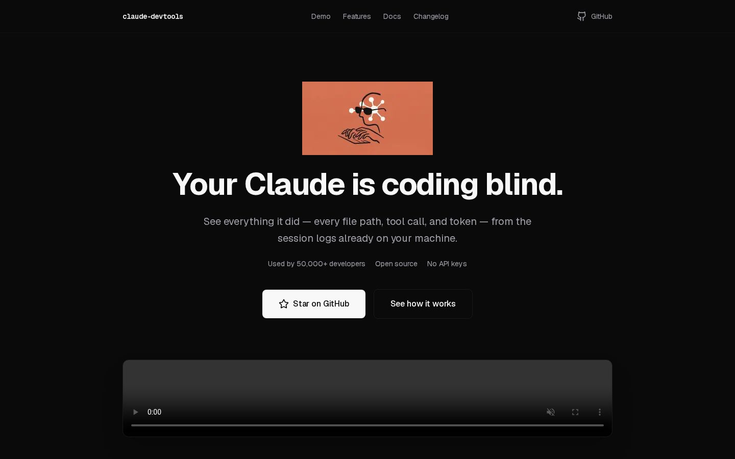 claude-devtools Homepage
