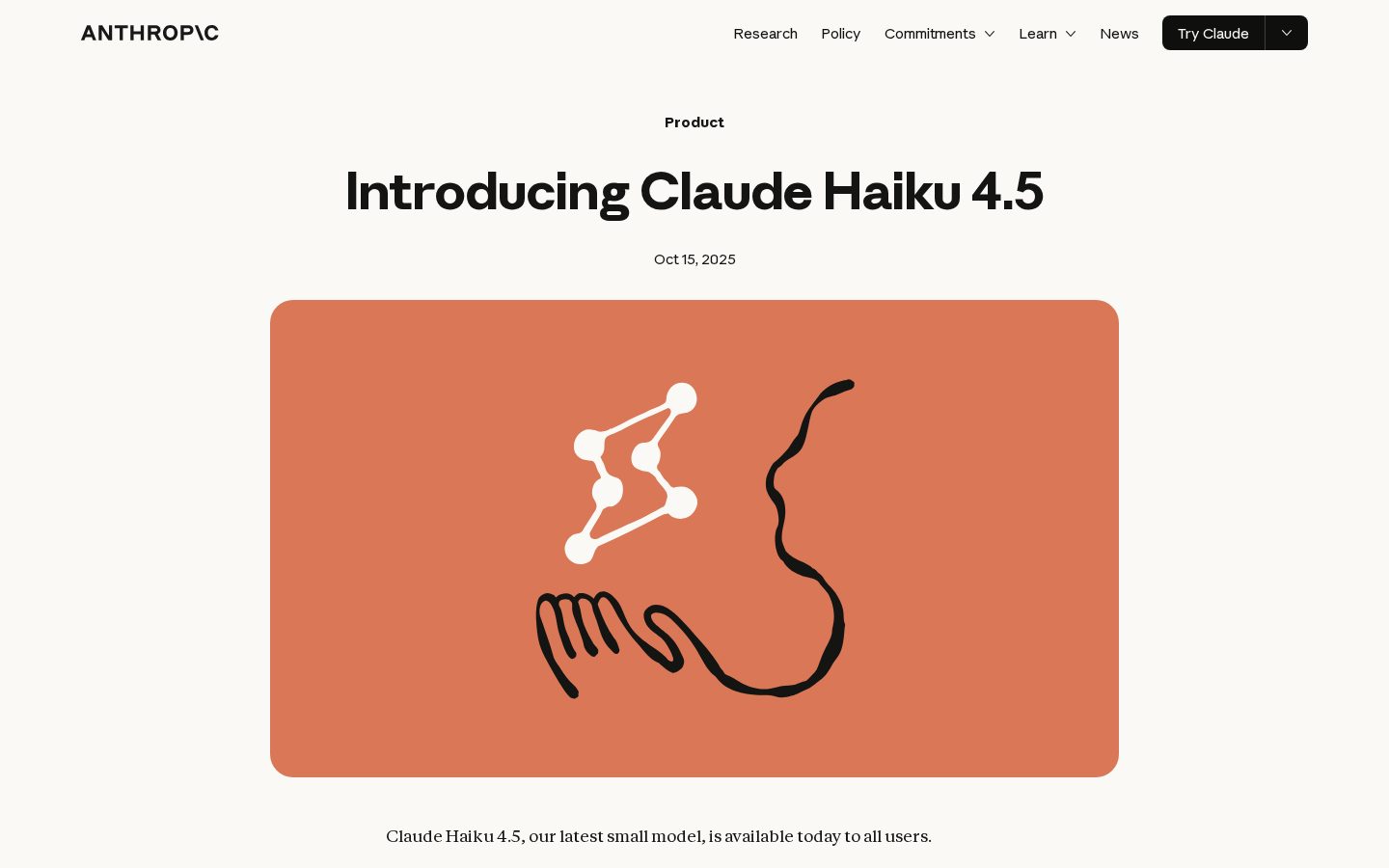 Claude Haiku 4.5 Homepage
