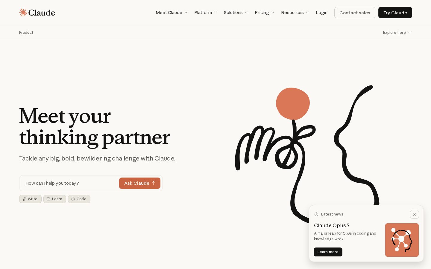 Claude Opus 5 Homepage