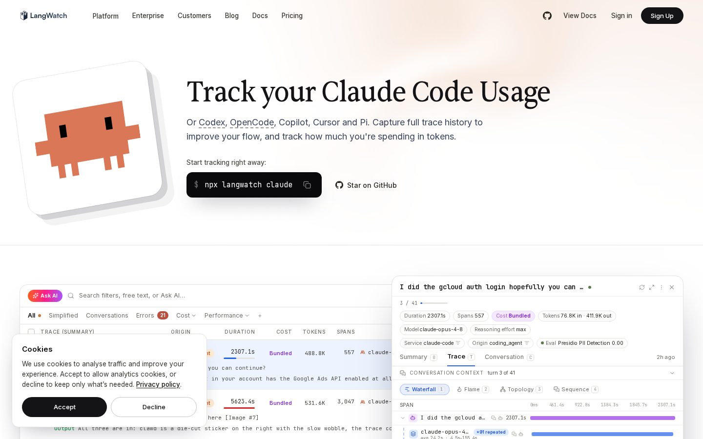 Claude Usage Tracking Homepage