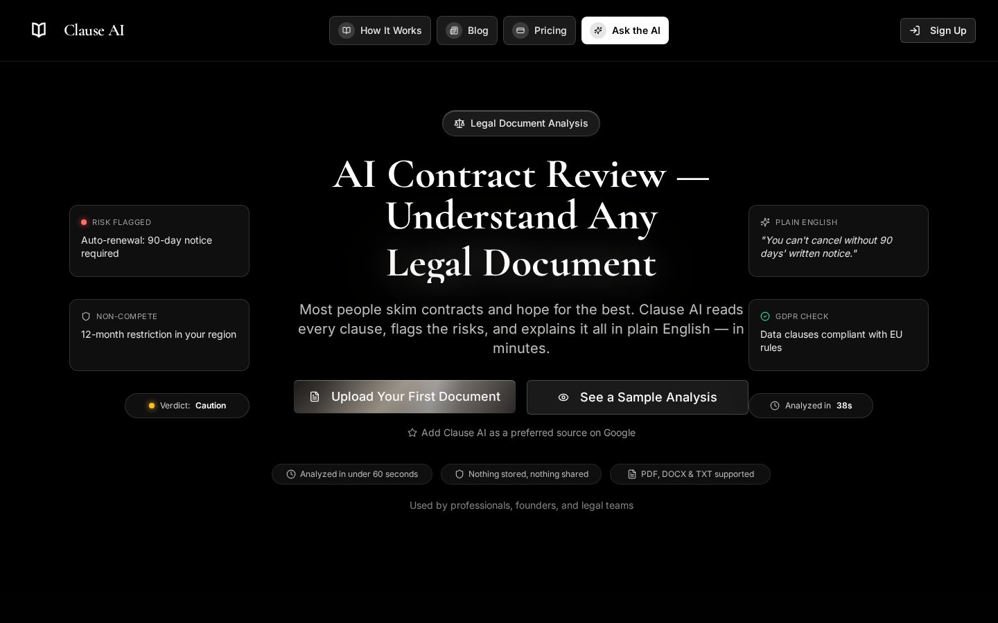 Clause AI Homepage
