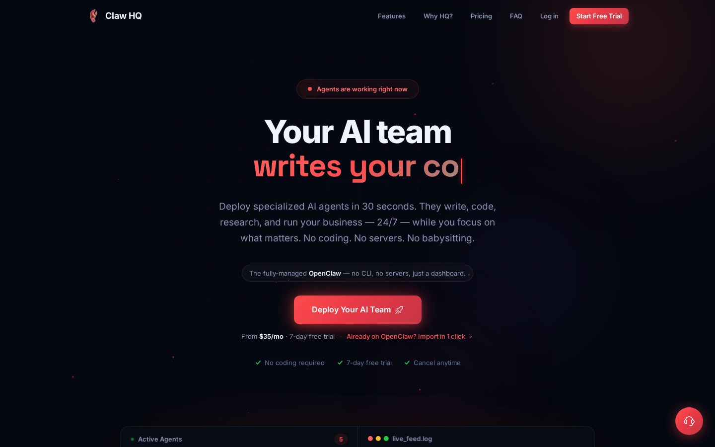 Claw Headquarters Homepage