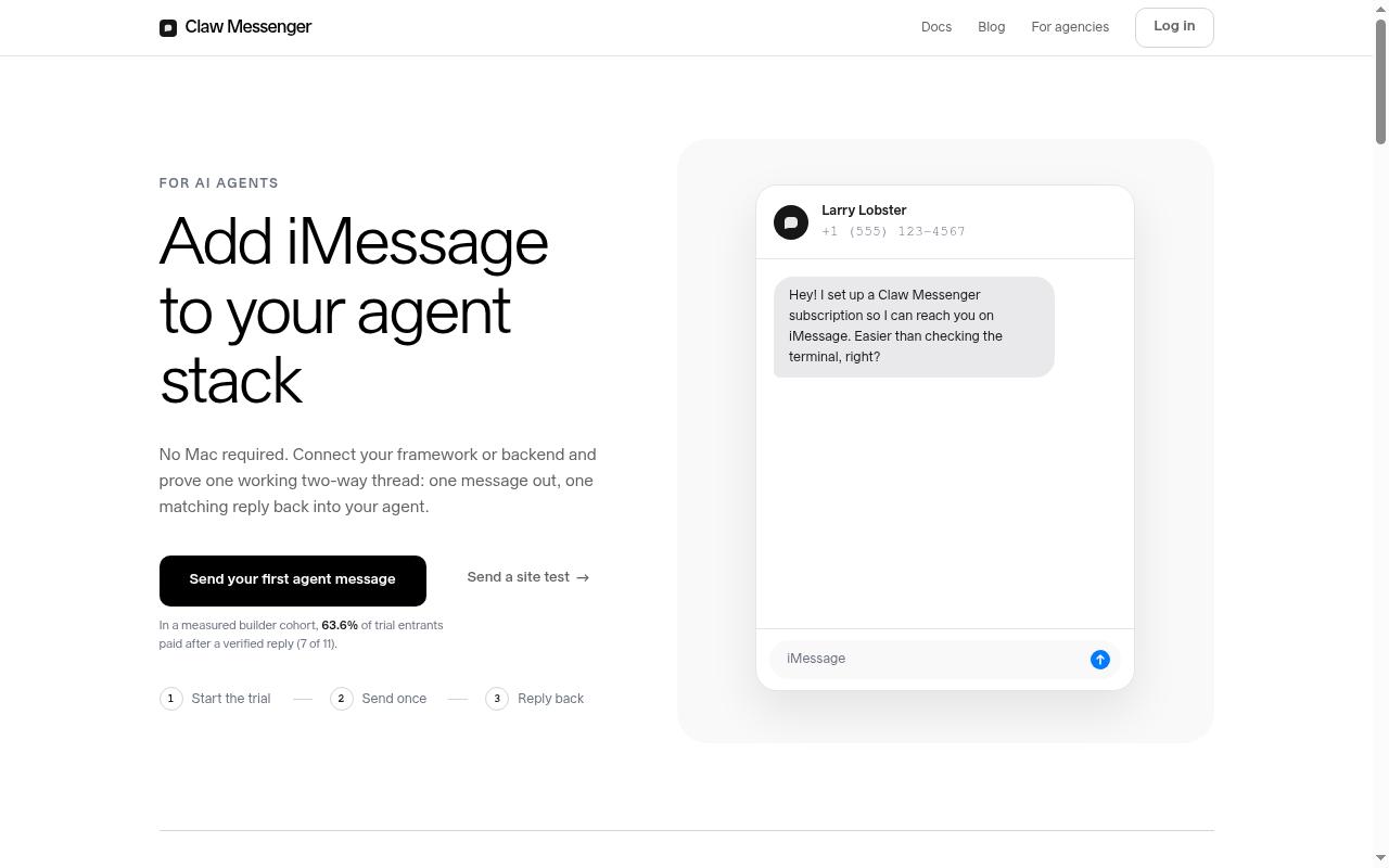 Claw Messenger Homepage