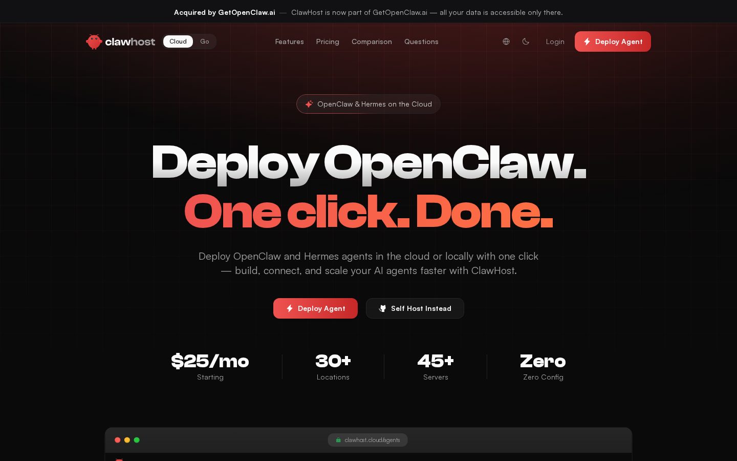 ClawHost Homepage