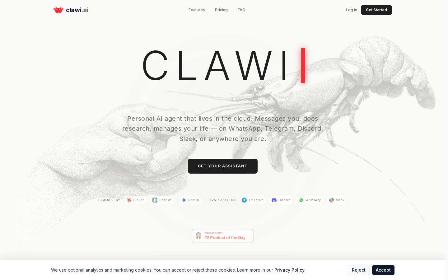 Clawi.ai Homepage