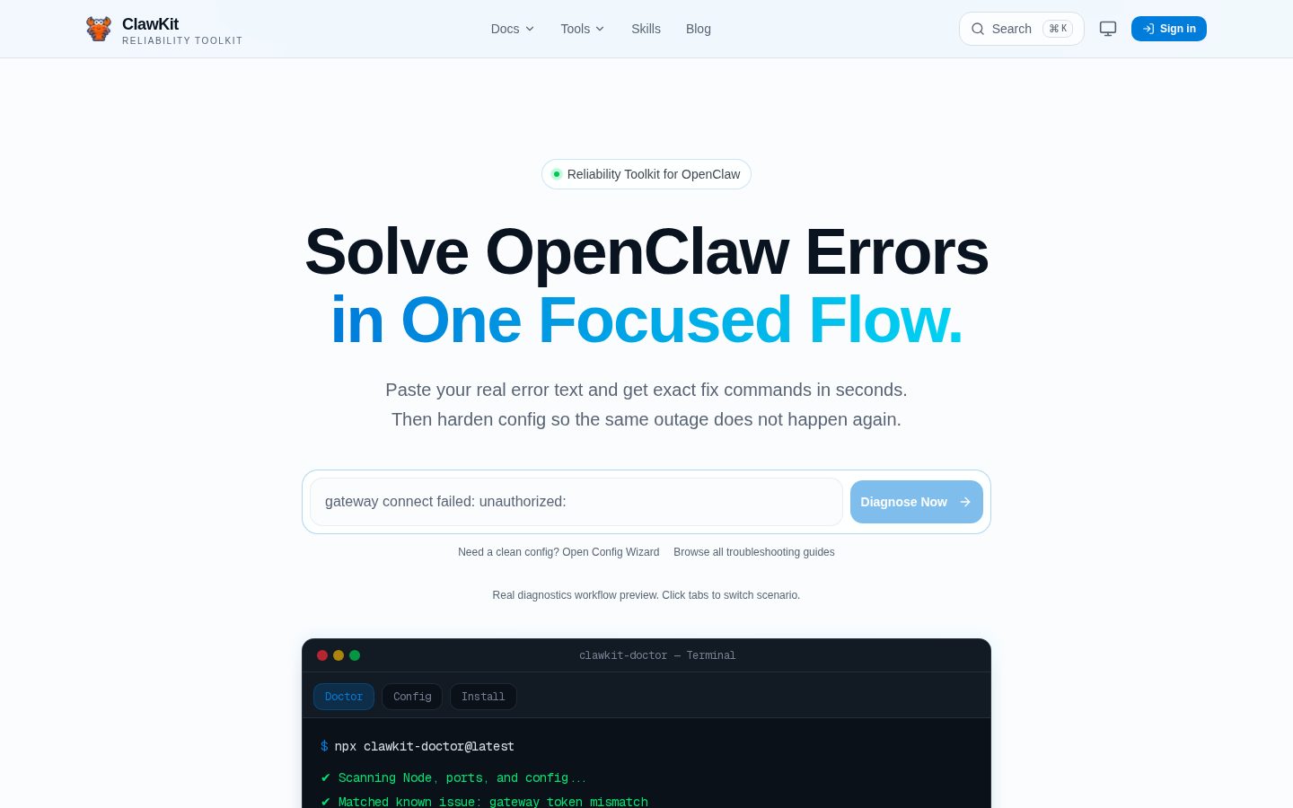 ClawKit Homepage