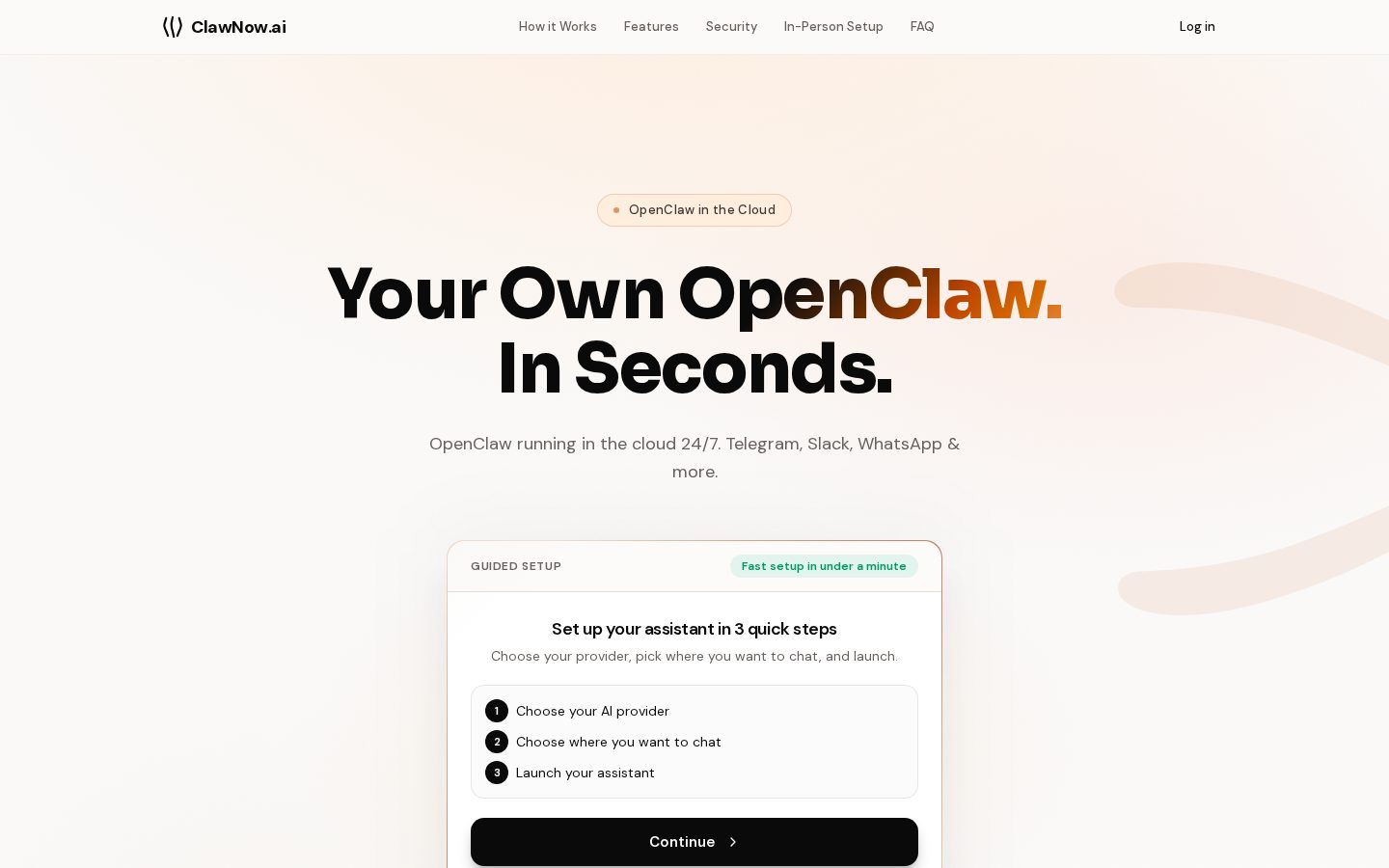 ClawNow AI Homepage
