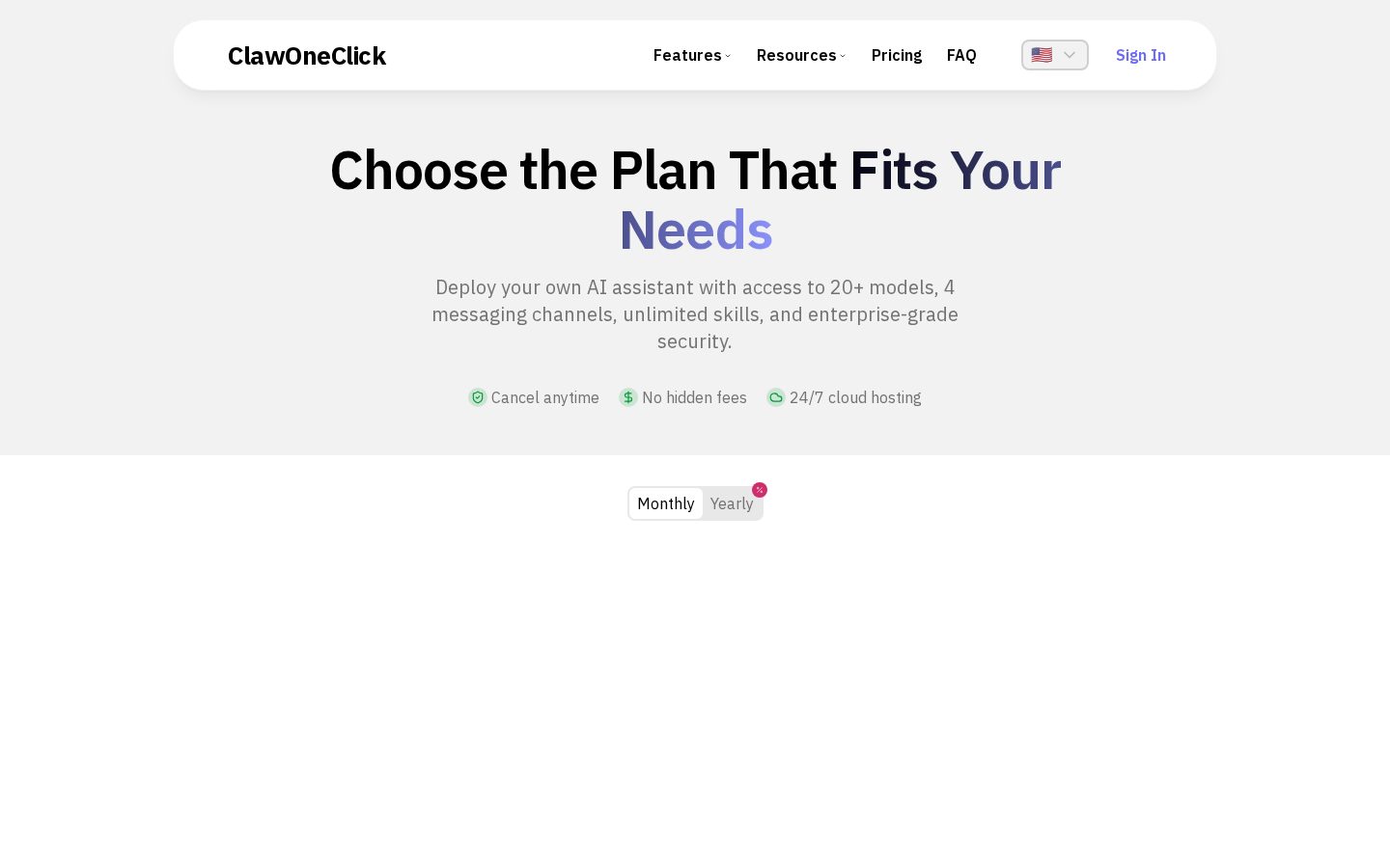 ClawOneClick Pricing