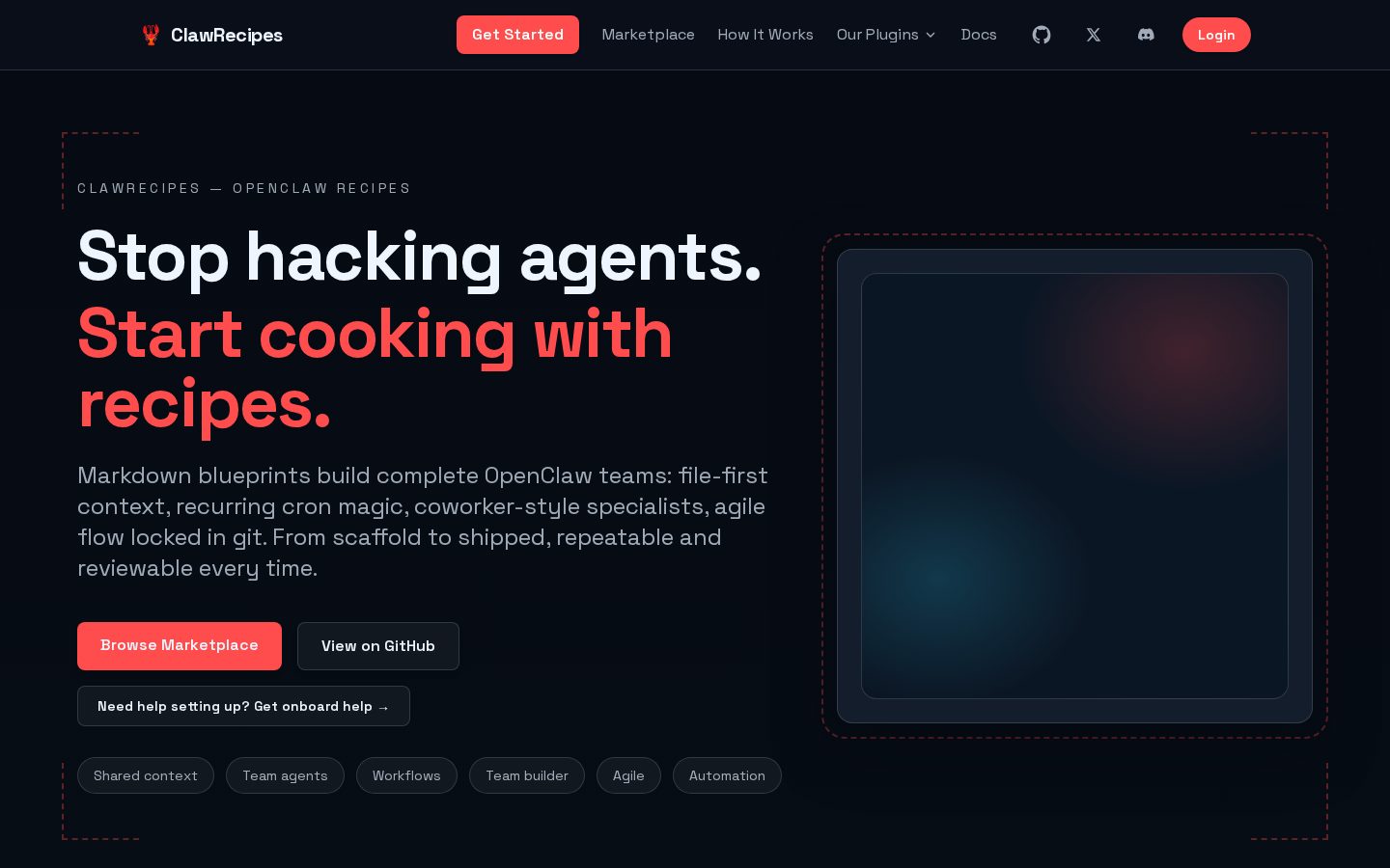 ClawRecipes Homepage