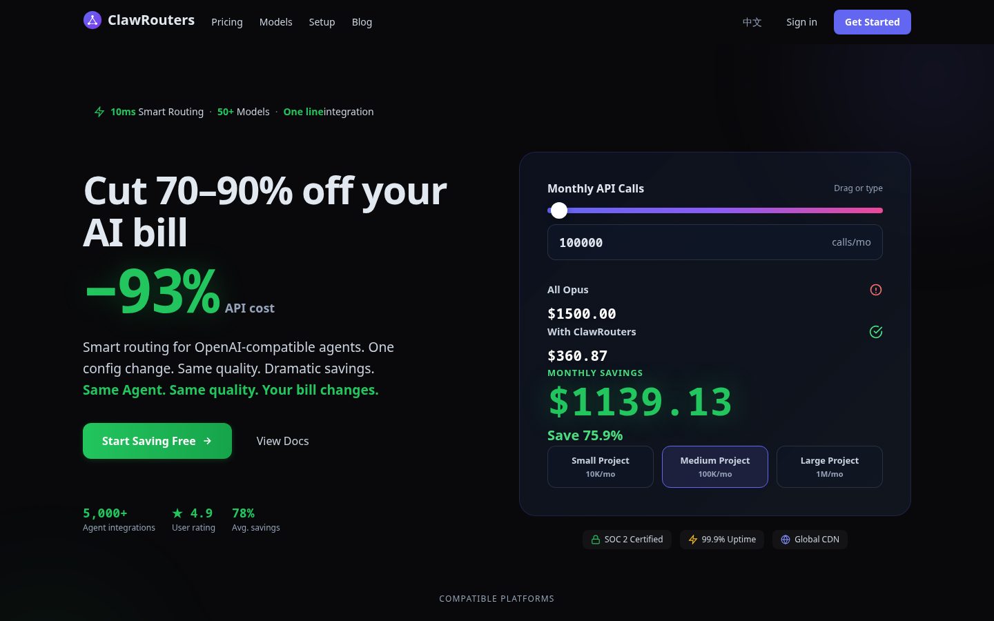 ClawRouters Homepage