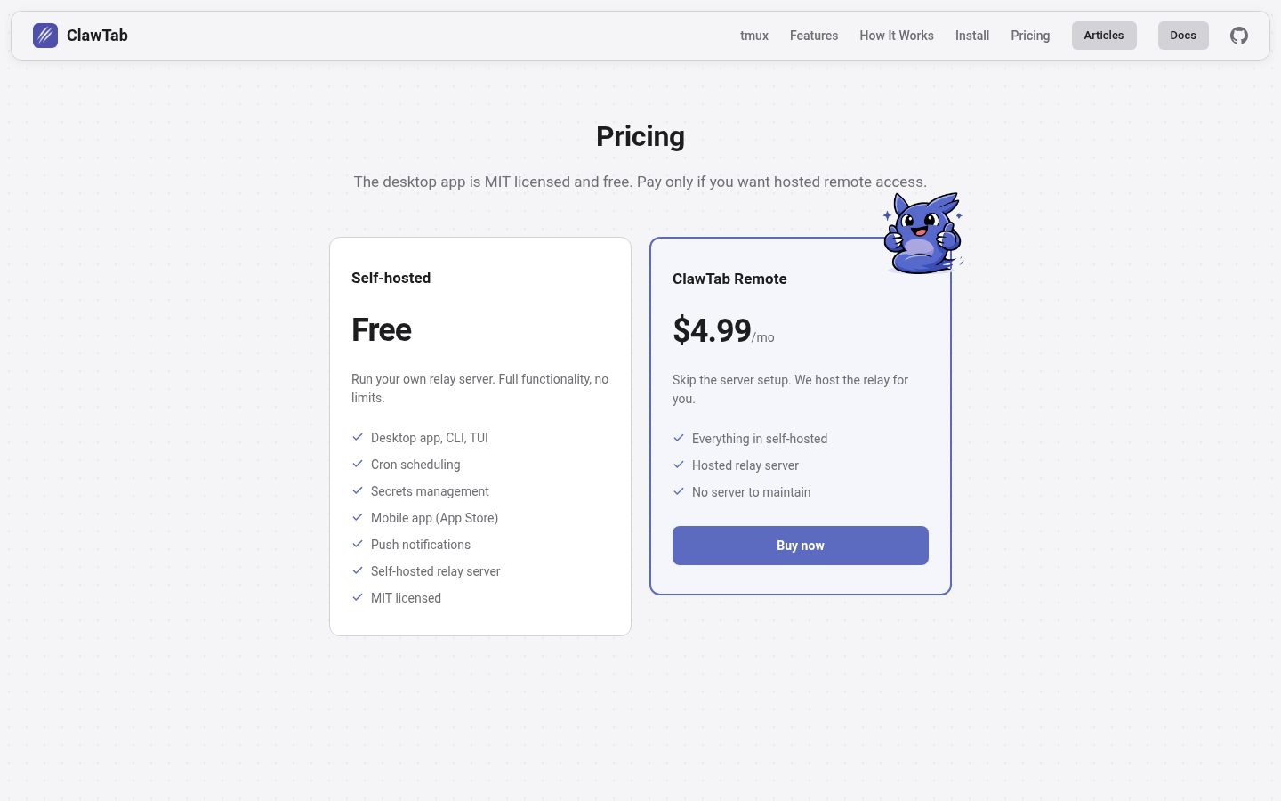 ClawTab Pricing