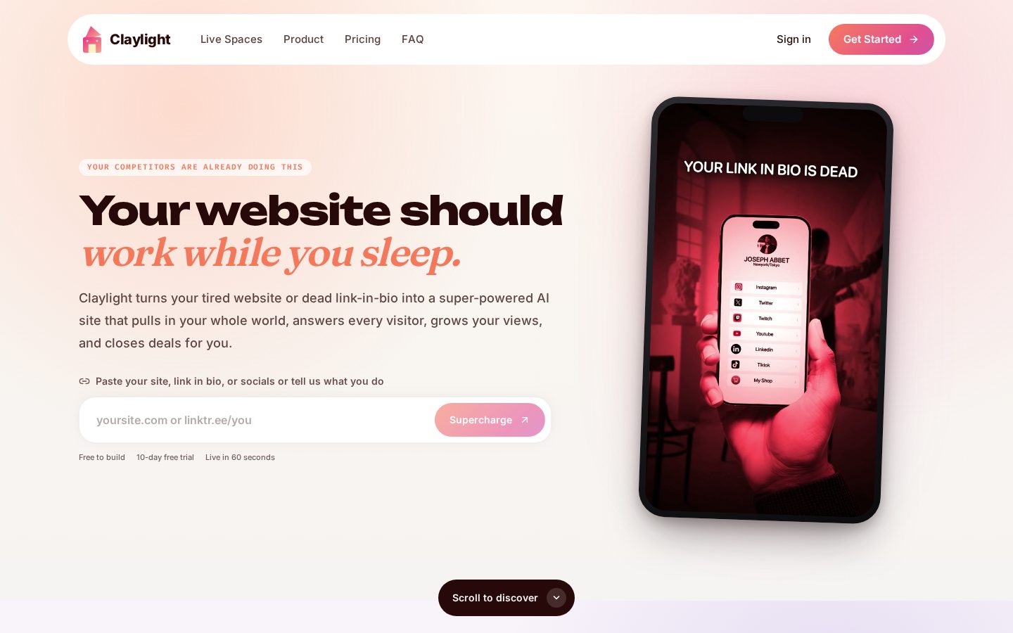 Claylight AI Homepage